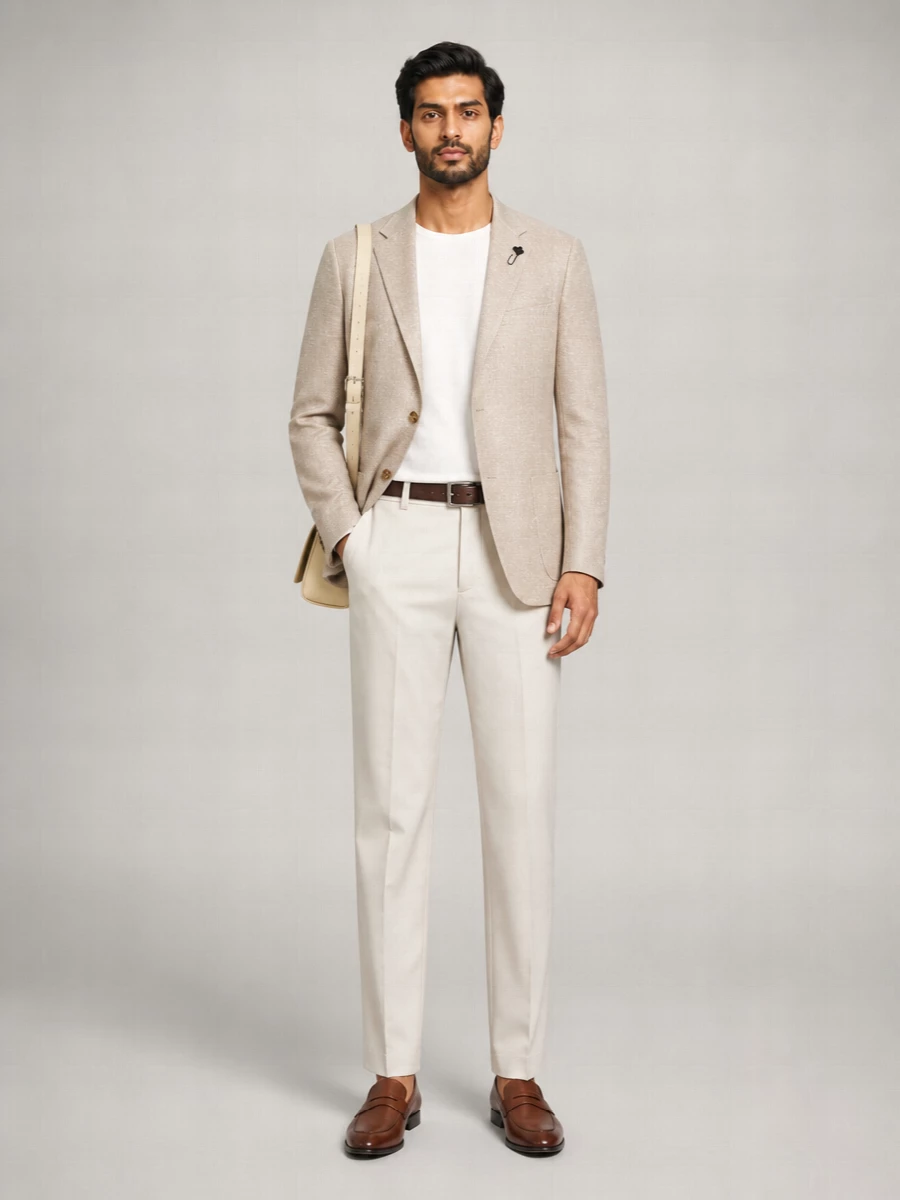 Lardini Silk And Cotton Belt Trousers