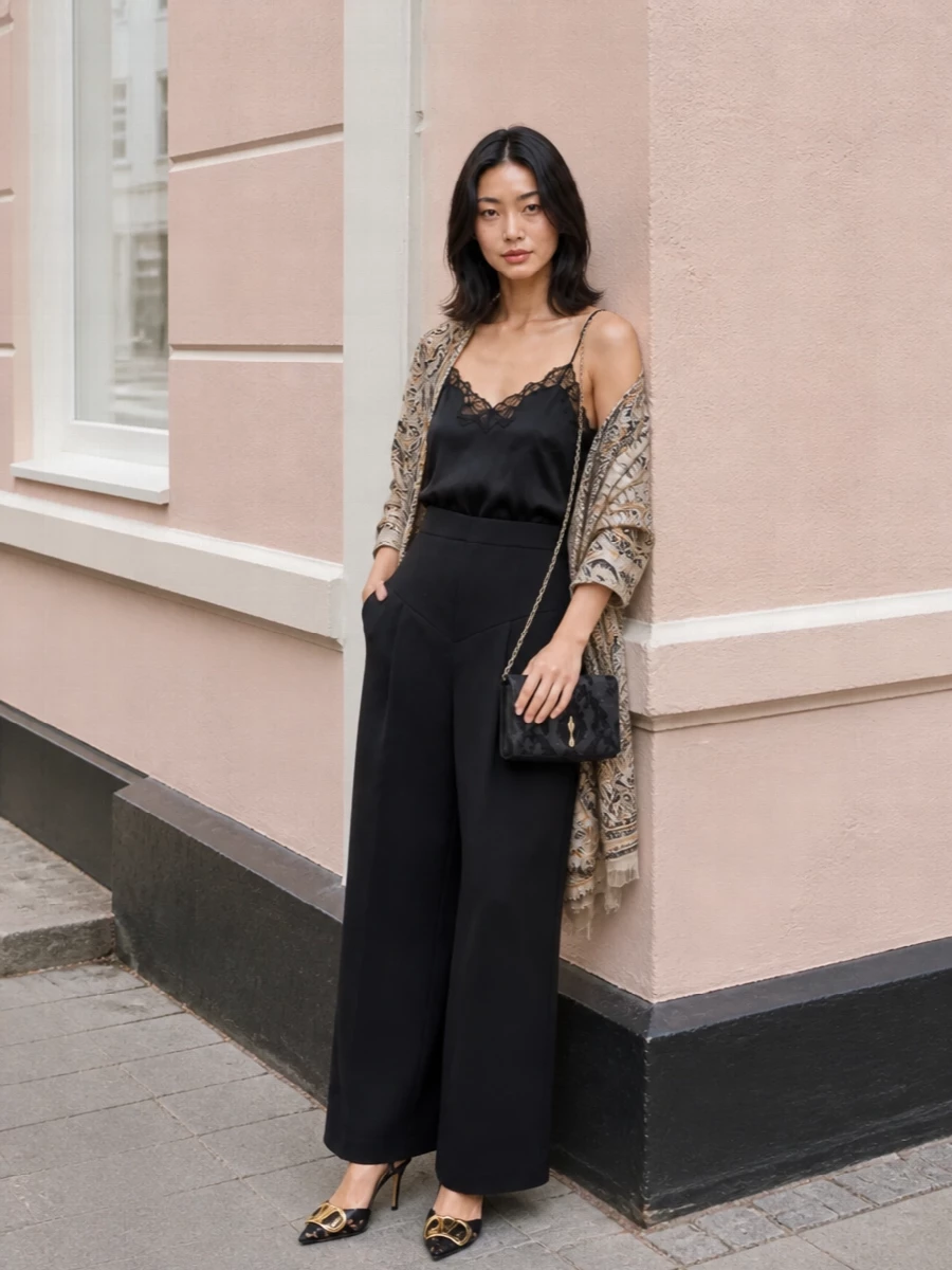 Isabel marant camisole wide leg pants lace heels