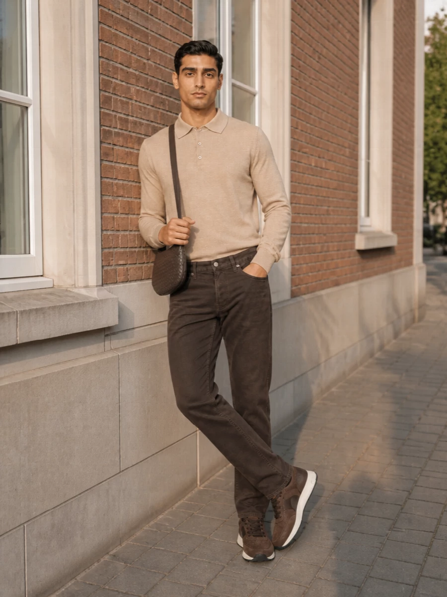 Brunello polo brown denim tods sneakers