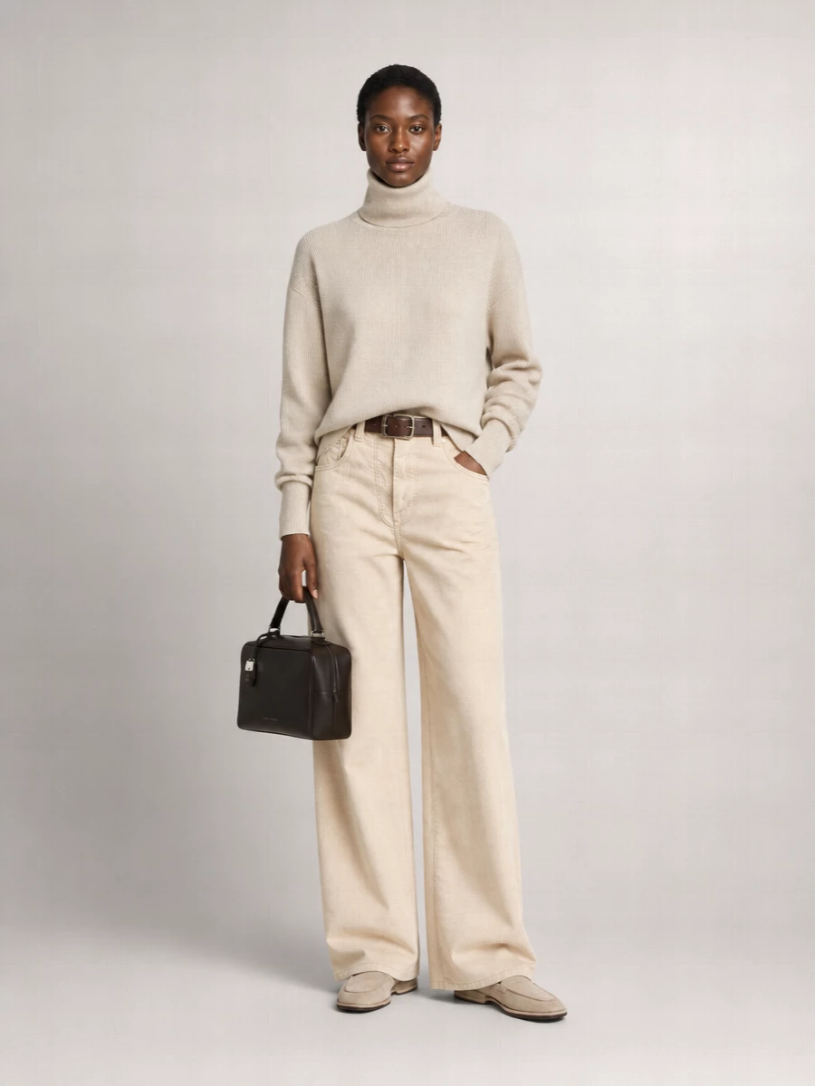 Brunello Cucinelli Corduroy High-Rise Wide-Leg Trousers