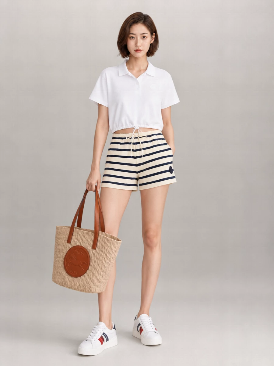 Moncler Embroidered Cotton Shorts