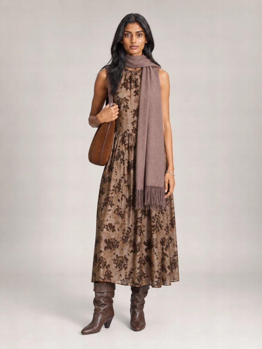 Uma Wang Printed Sleeveless Midi Dress