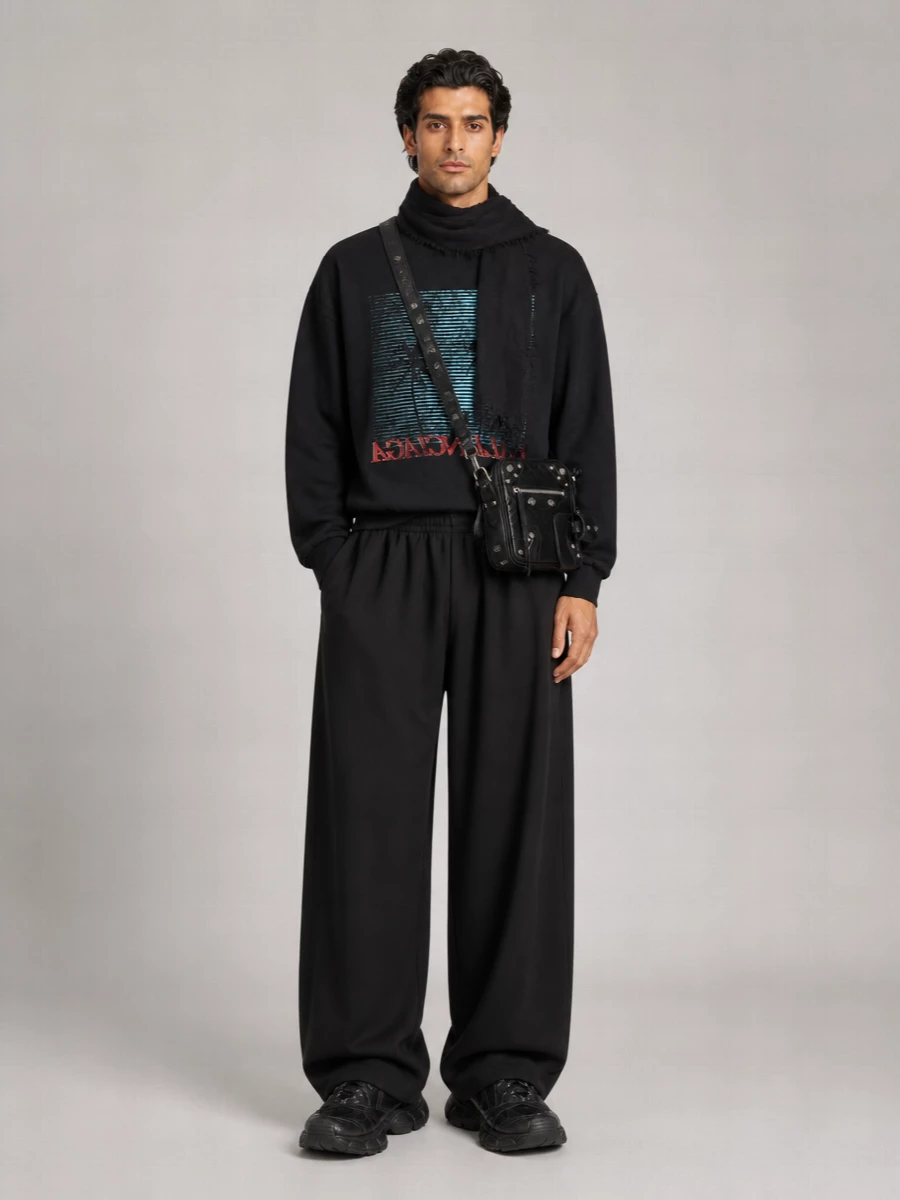 Balenciaga Cotton Printed Distressed Crewneck Sweatshirt