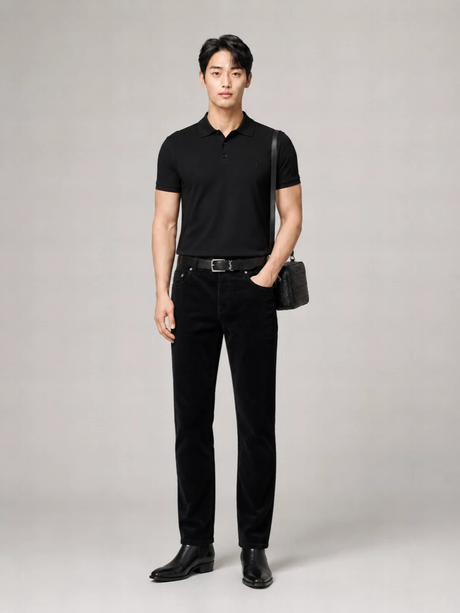 Saint Laurent Piqué Polo Shirt