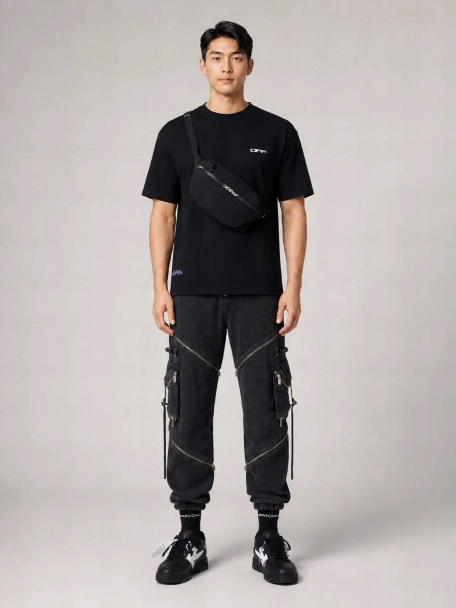 Off-White Cotton Archigeography Arrow Printed Short-Sleeve T-Shirt