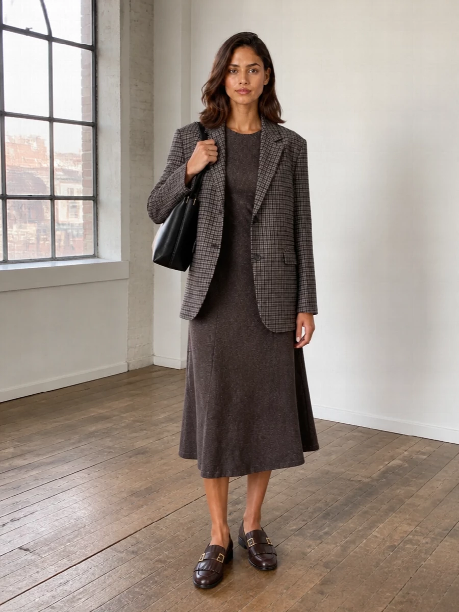 Tagliatore midi dress dunst blazer loafers