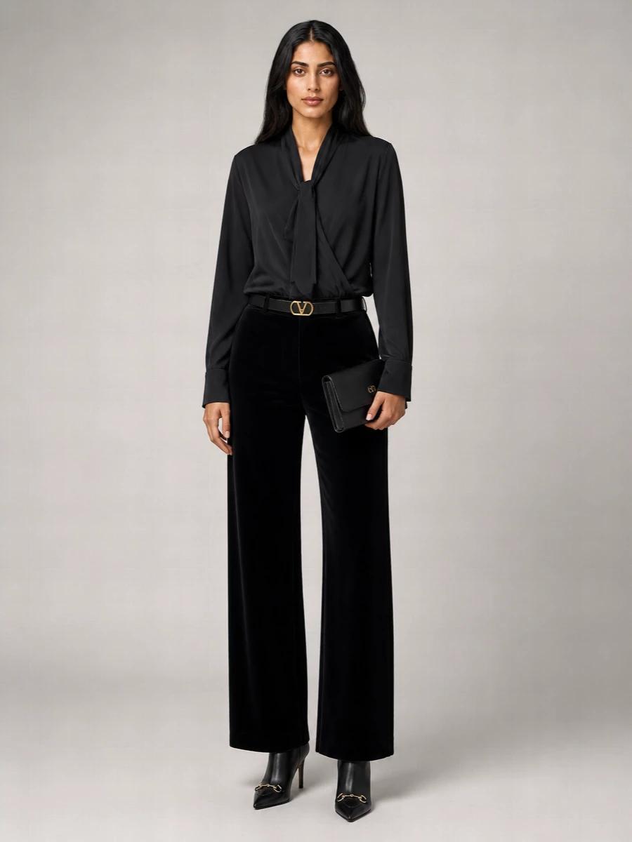 Sportmax Velvet Wide-Leg Trousers