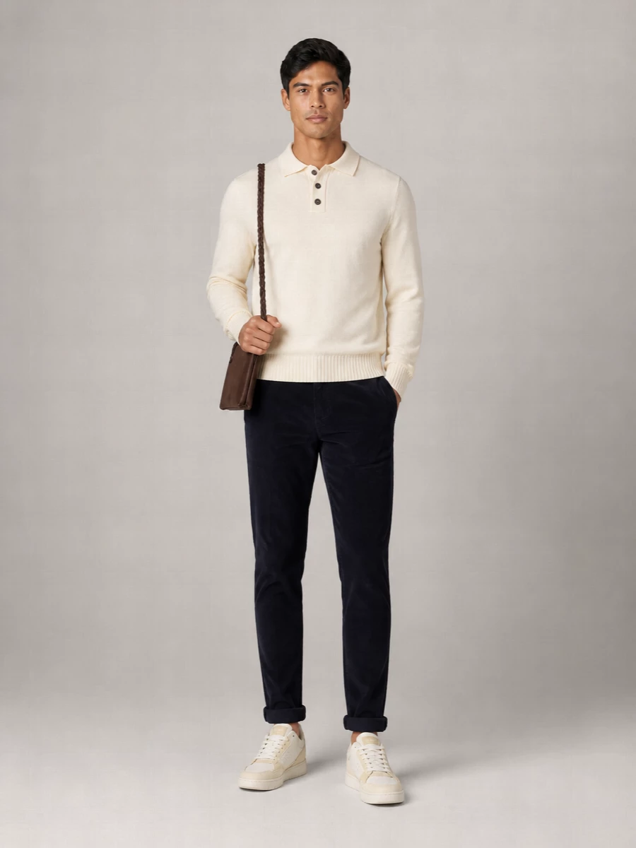 Amaranto Wool Cashmere Polo Shirt