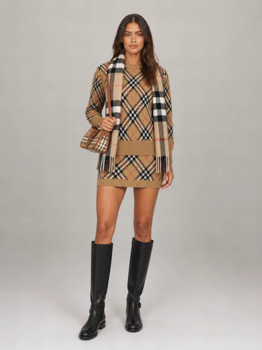 Burberry Checked Wool Jumper