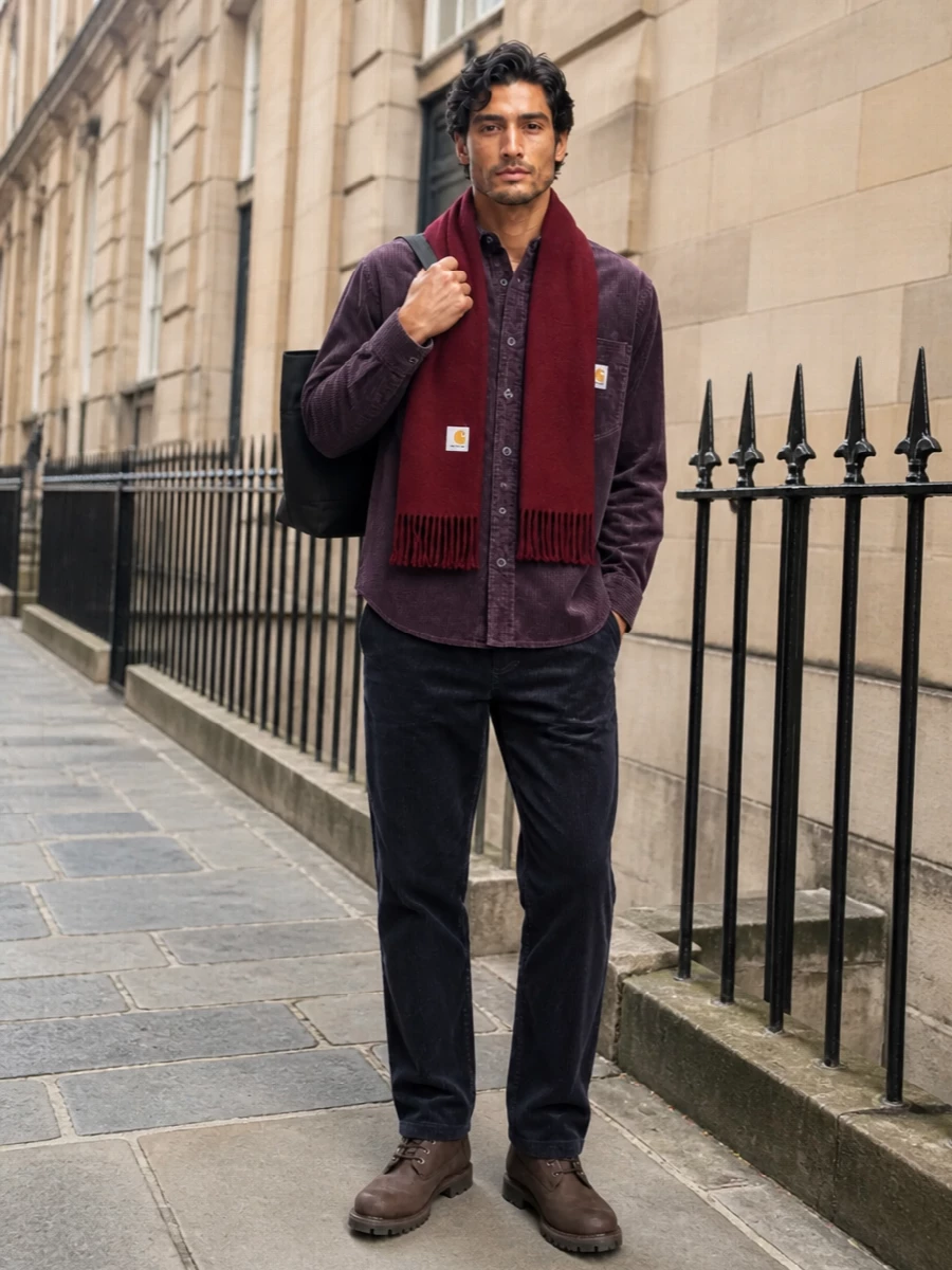 Carhartt wip corduroy shirt navy trousers boots