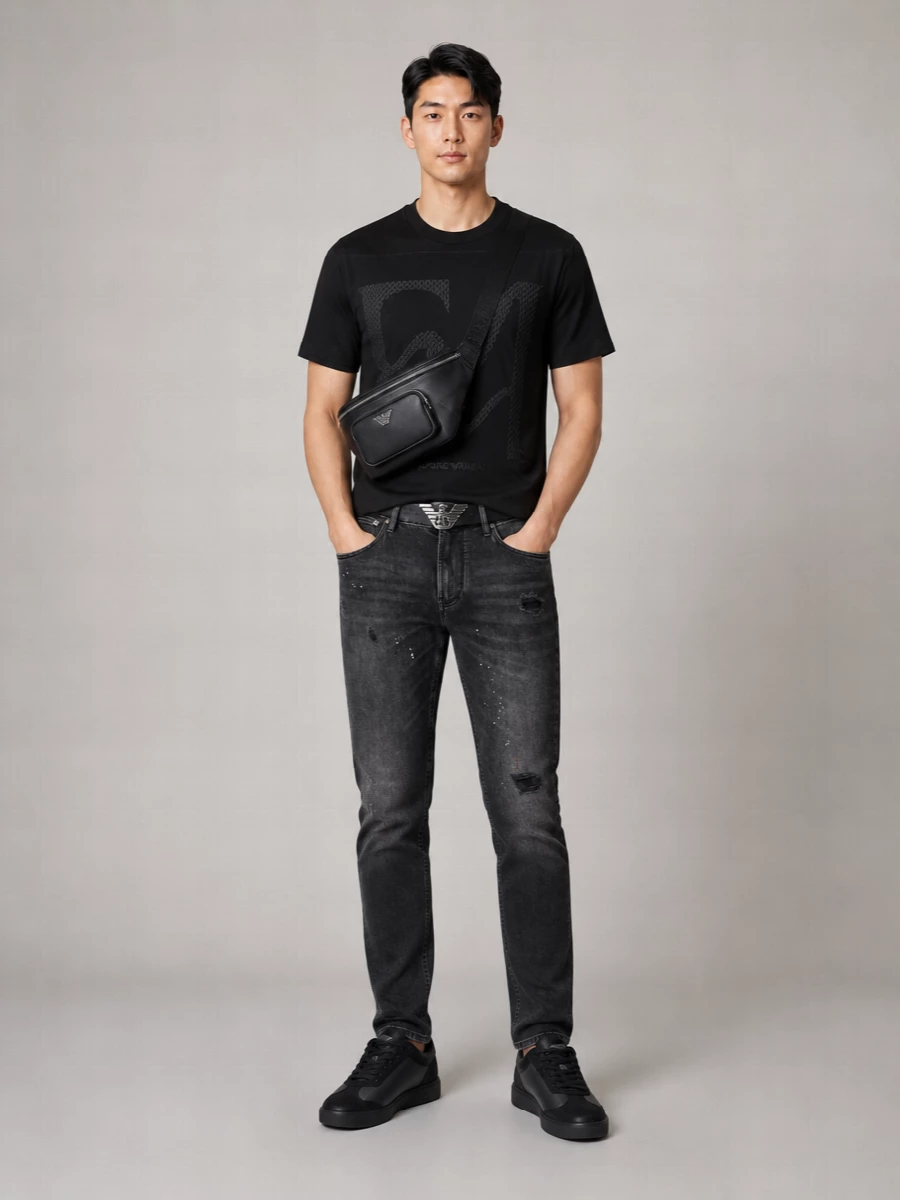 Emporio Armani Leather Belt Set