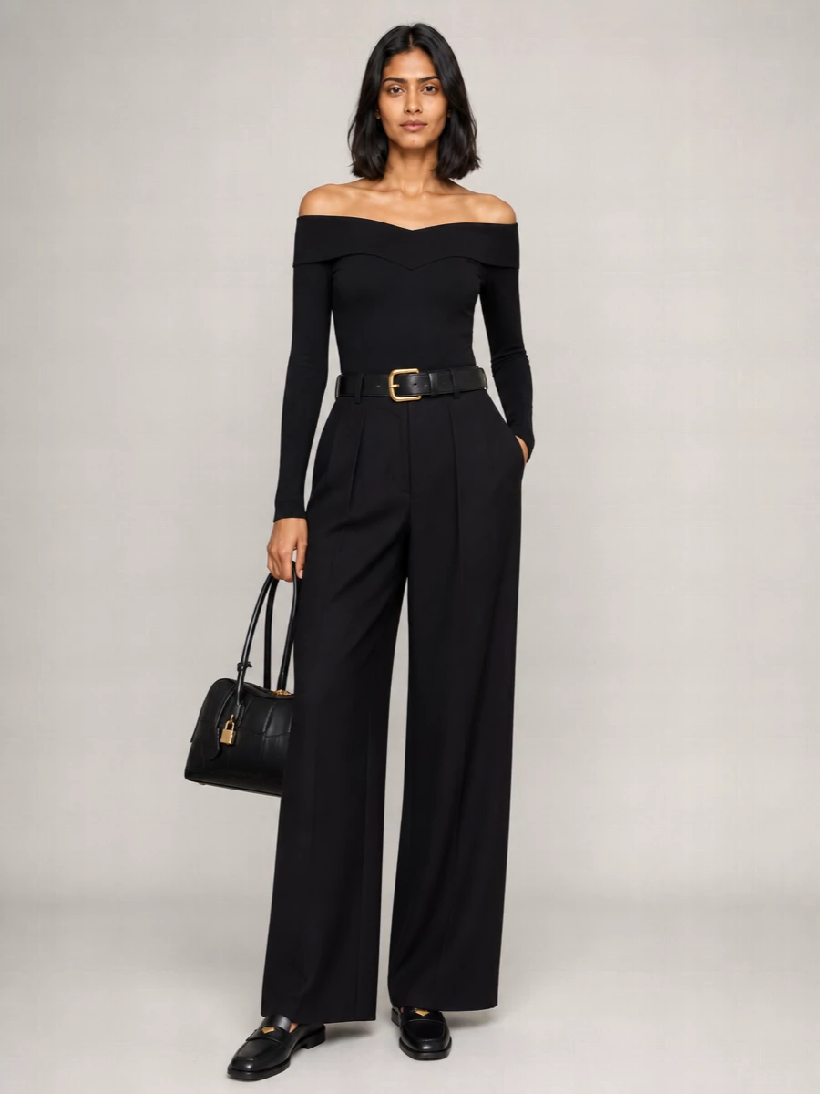 Stella Mccartney Ribbed Boat Neck Long Sleeve Top