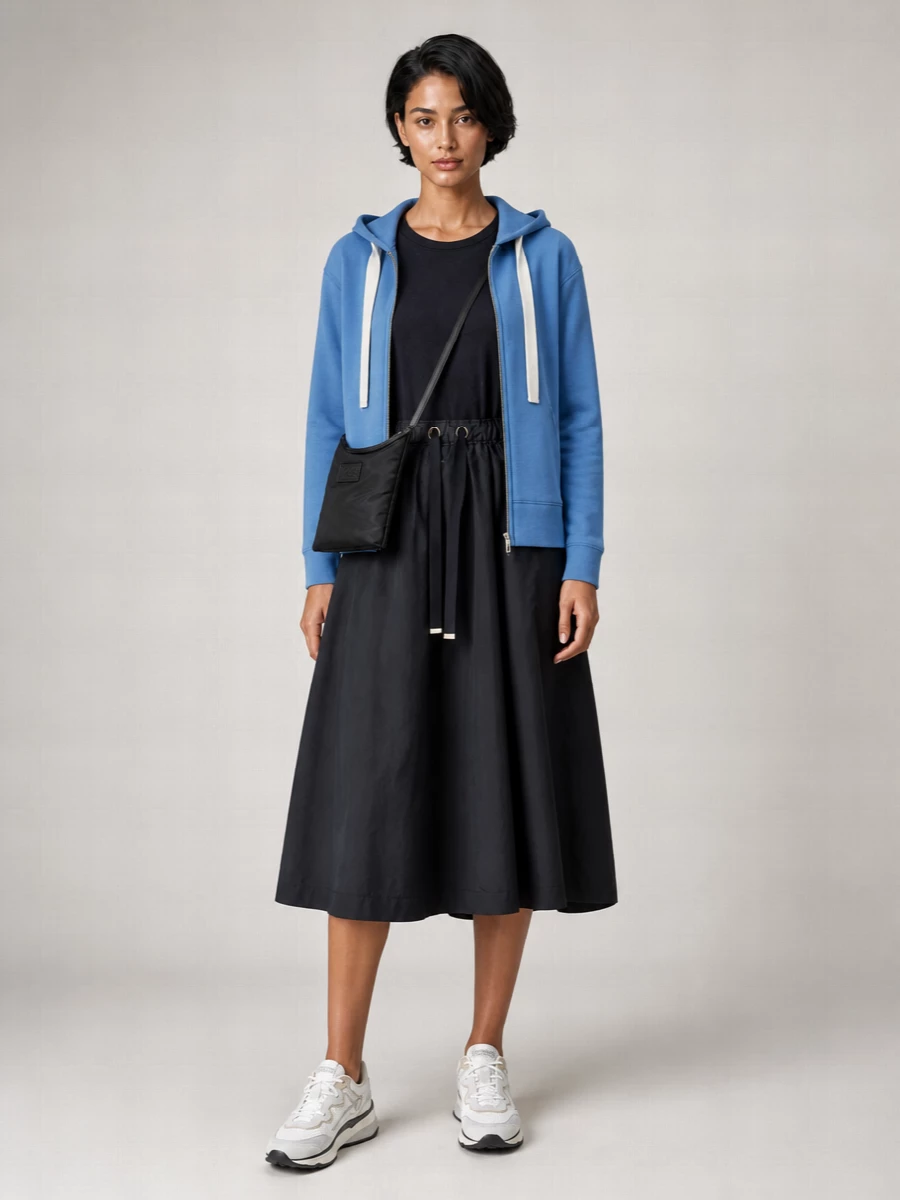S Max Mara Cotton Blend Hooded Zip Sweatshirt