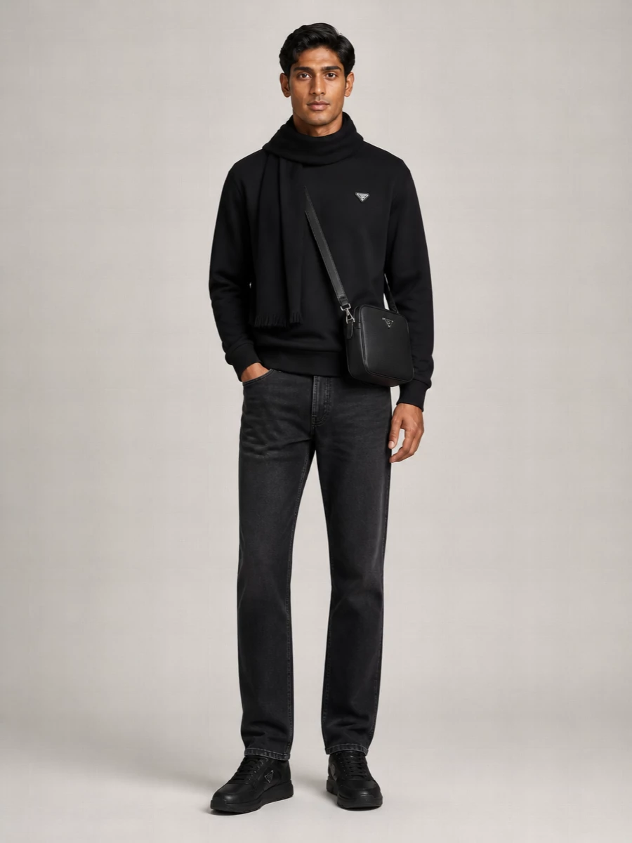 Prada cotton long-sleeve sweatshirt
