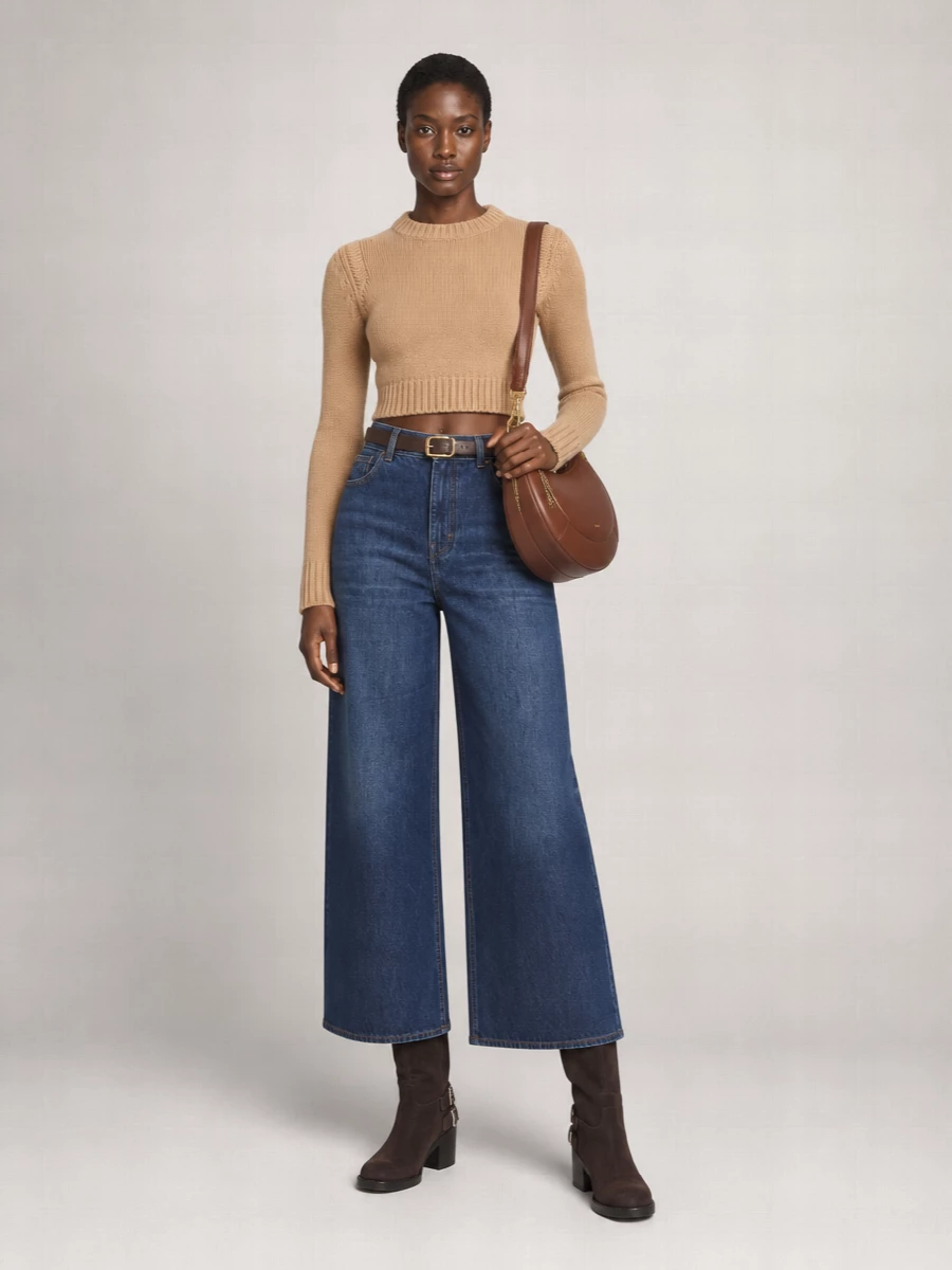 Chloé Denim Wide-Leg Trousers