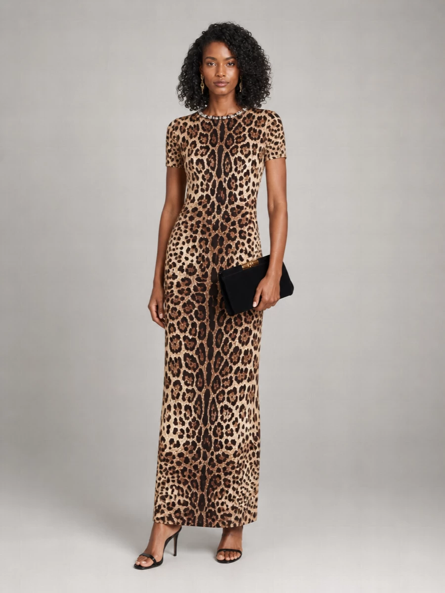 Dolce&Gabbana Silk Leopard-Print Scarf