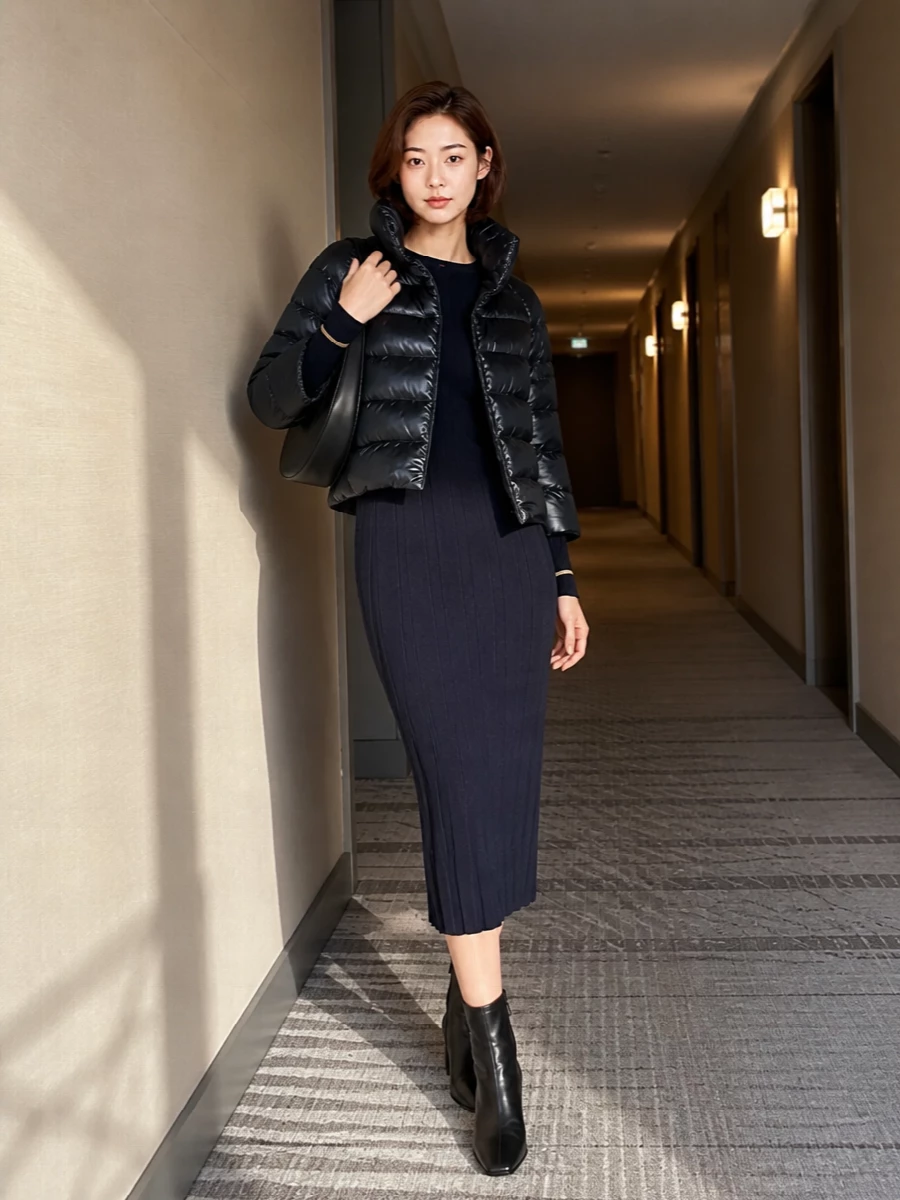 Herno puffer s max mara knit dress outfit