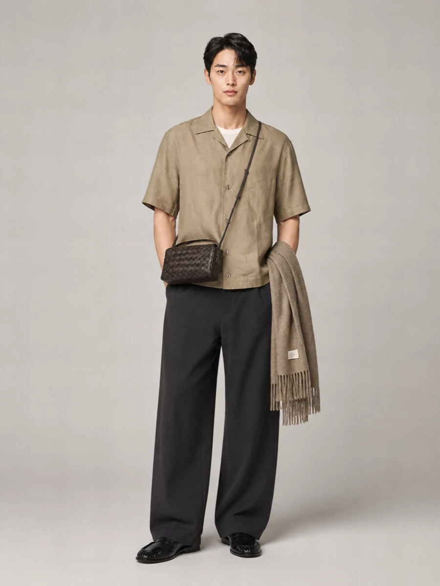 Studio Nicholson Linen Short-Sleeve Shirt
