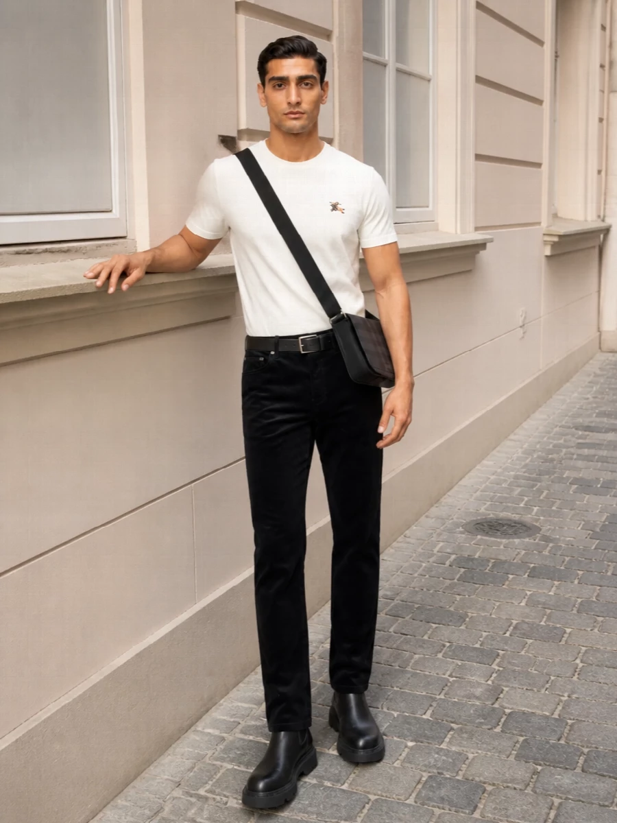 Burberry mens black trouser outfit chelsea boots