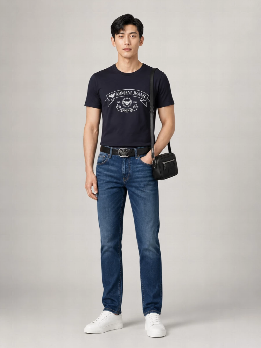 Emporio Armani Cotton Crew Neck Short Sleeve T-Shirt