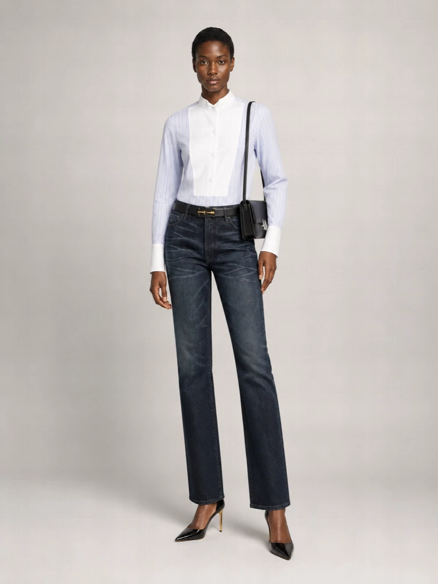 Tom Ford denim low-rise wide-leg jeans
