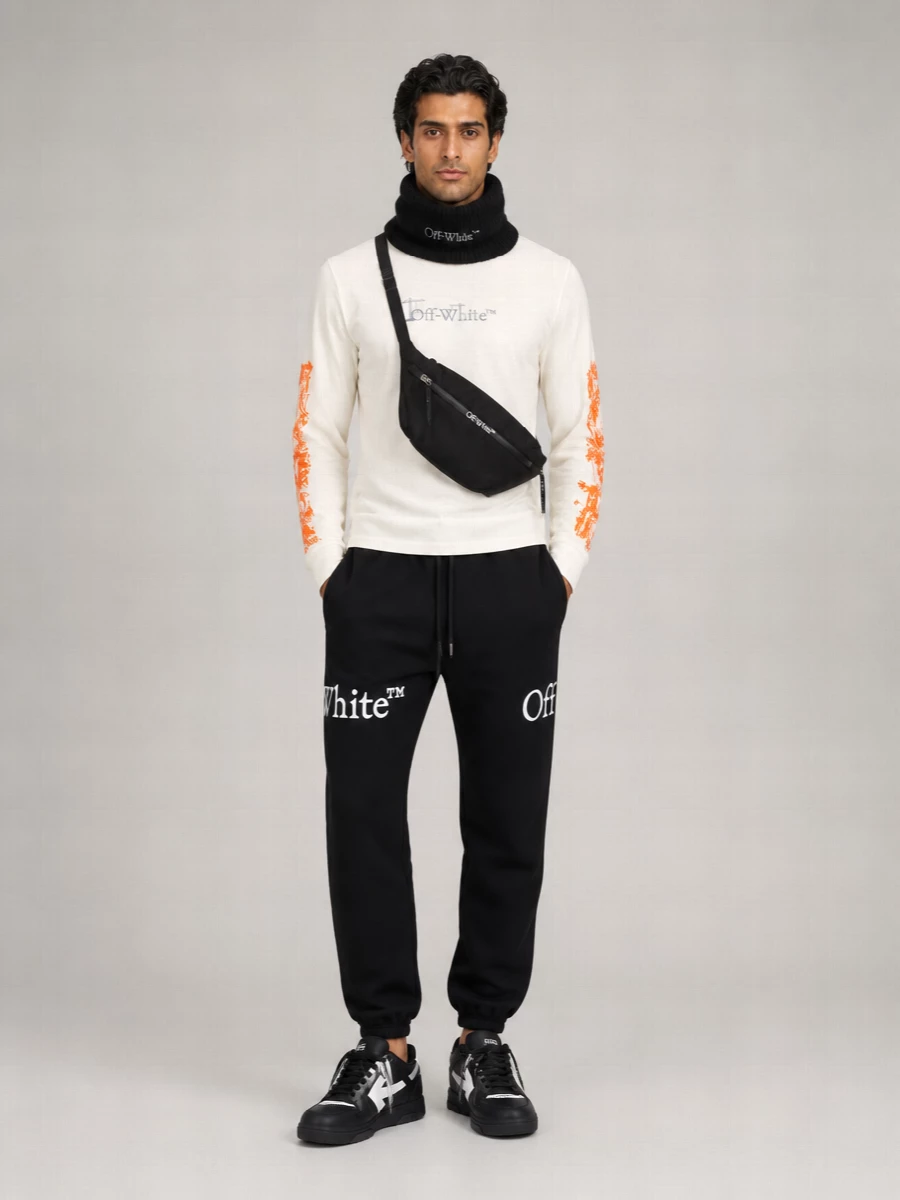 Off-White Cotton Long-Sleeve T-Shirt