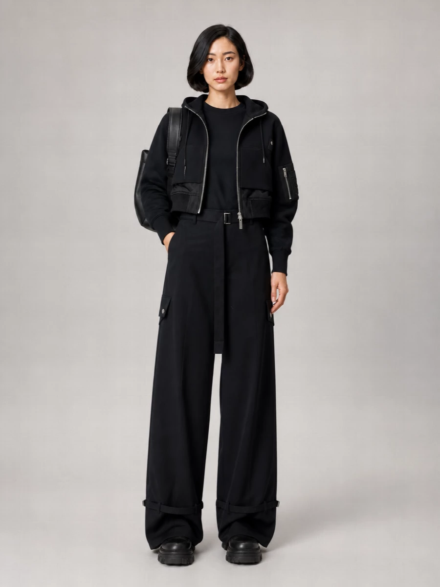 Sacai Paneled Hooded Bomber Jacket