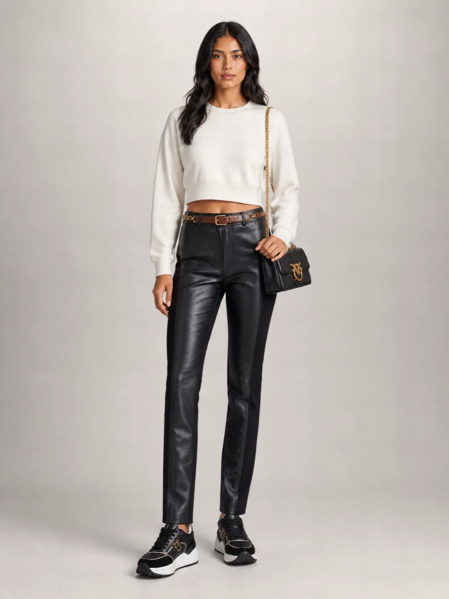 Pinko Cashmere Wool Rhinestone-Embellished Sweater