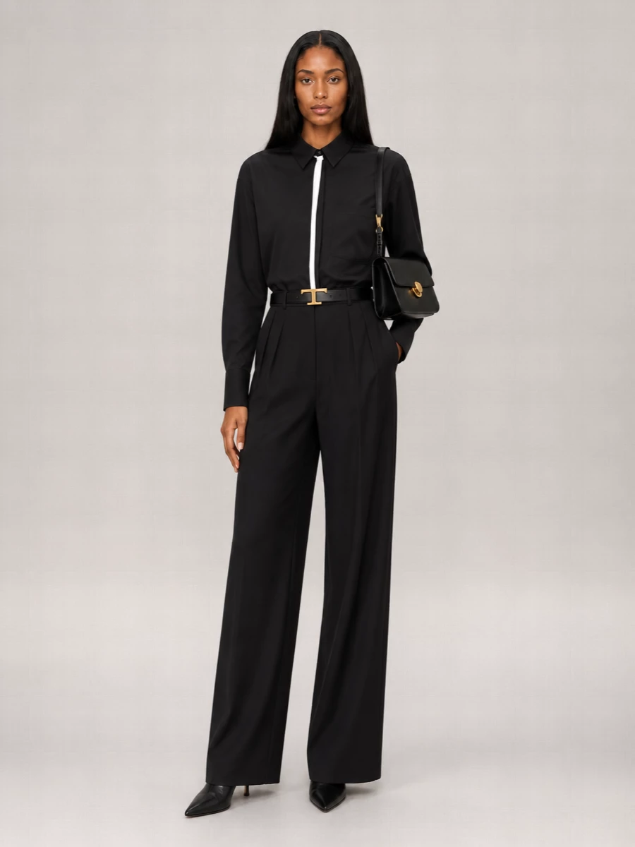 The Frankie Shop Wool-Blend Wide-Leg Trousers