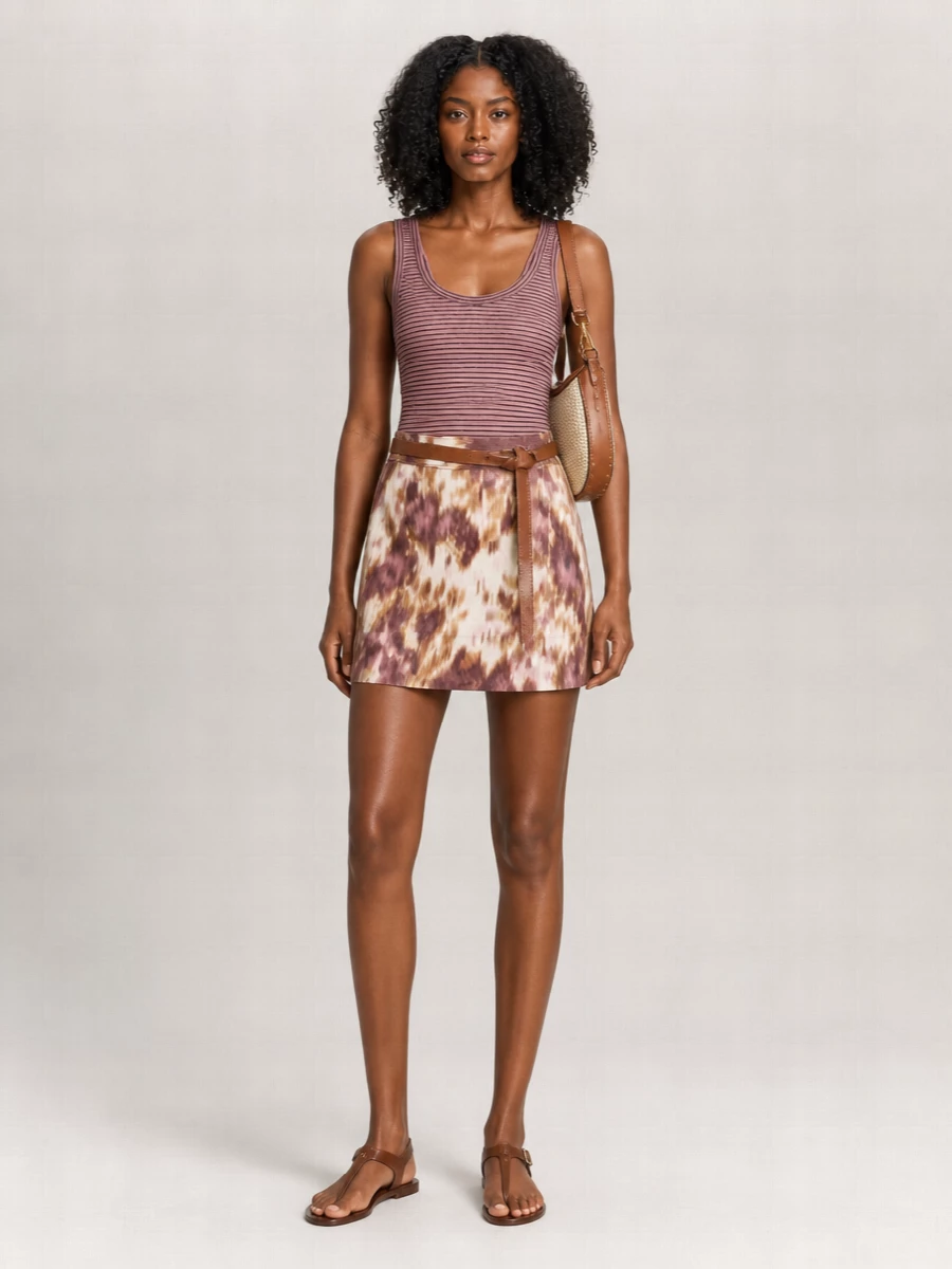 Isabel Marant Etoile Printed Cotton Mini Wrap Skirt