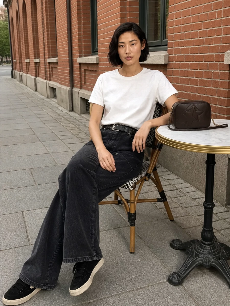 Golden goose cargo jeans suede sneakers outfit
