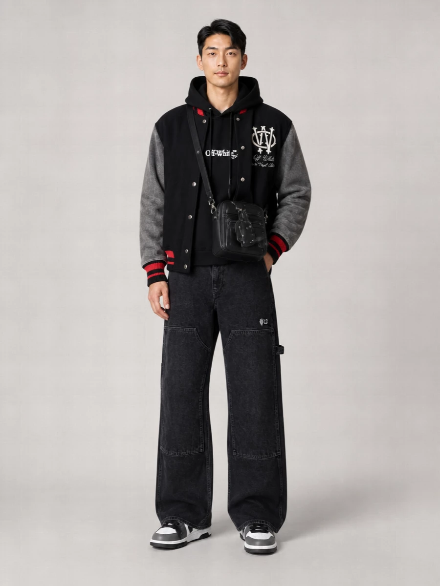 Off-White Wool Varsity Bomber Jacket
