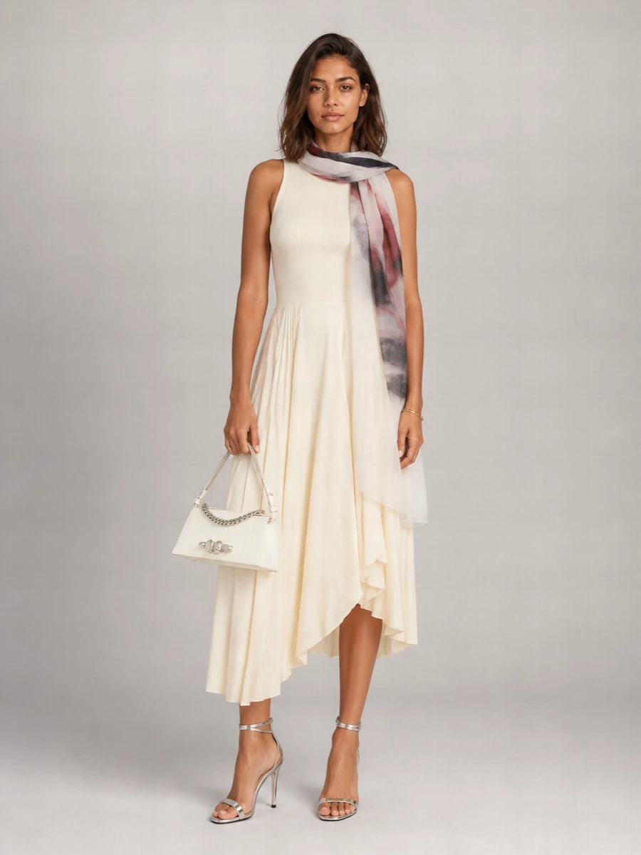 Alexander Mcqueen Silk Printed Scarf