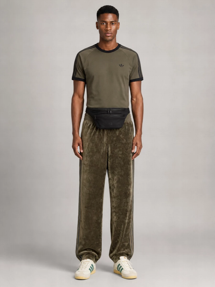 Adidas Originals velour straight-leg track pants