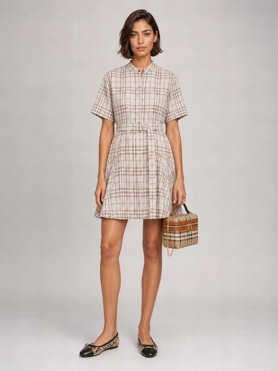 Burberry Bouclé Check Ballerina Flats