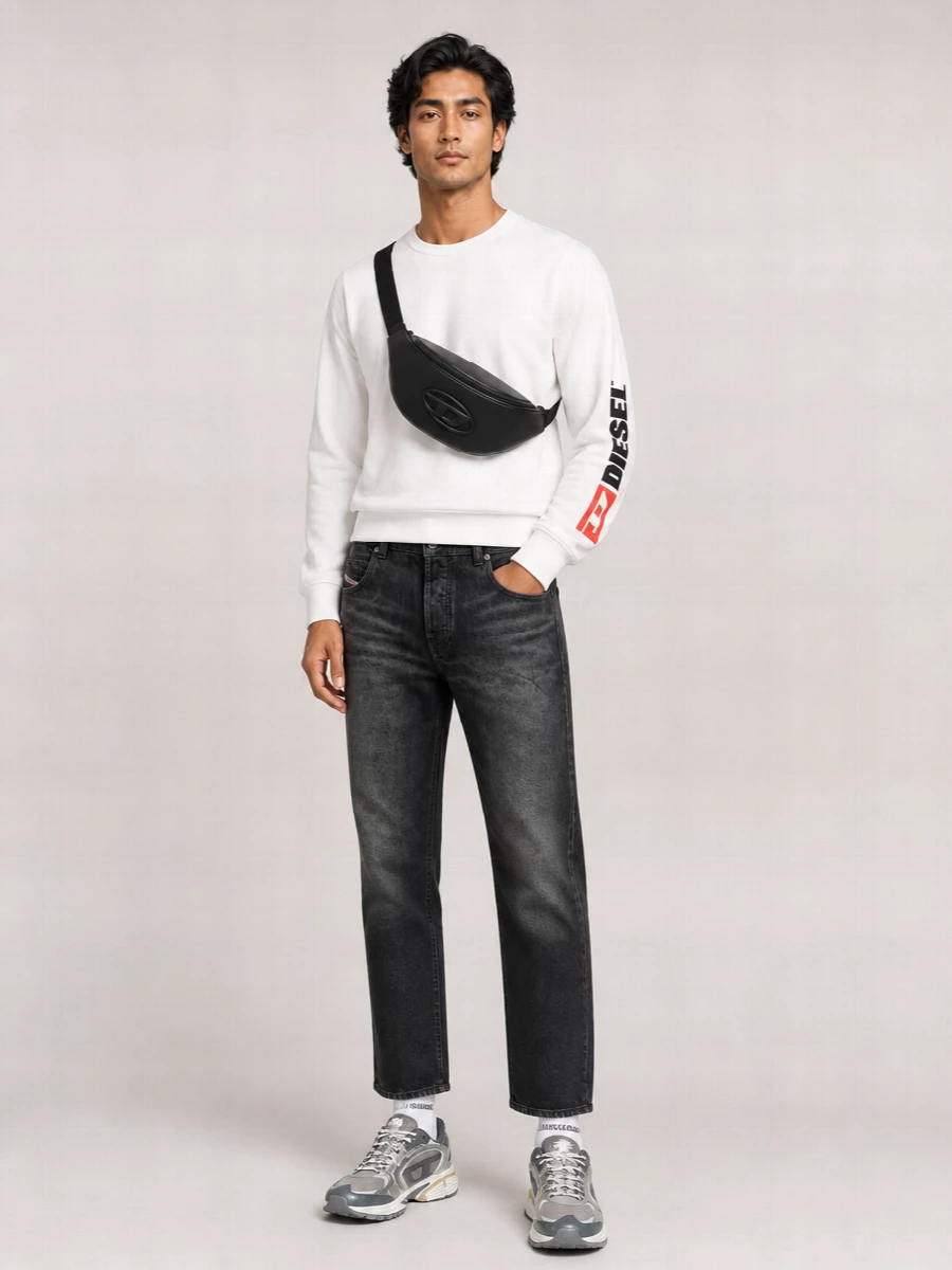 Diesel Mesh And Metallic Leather Low-Top Sneakers