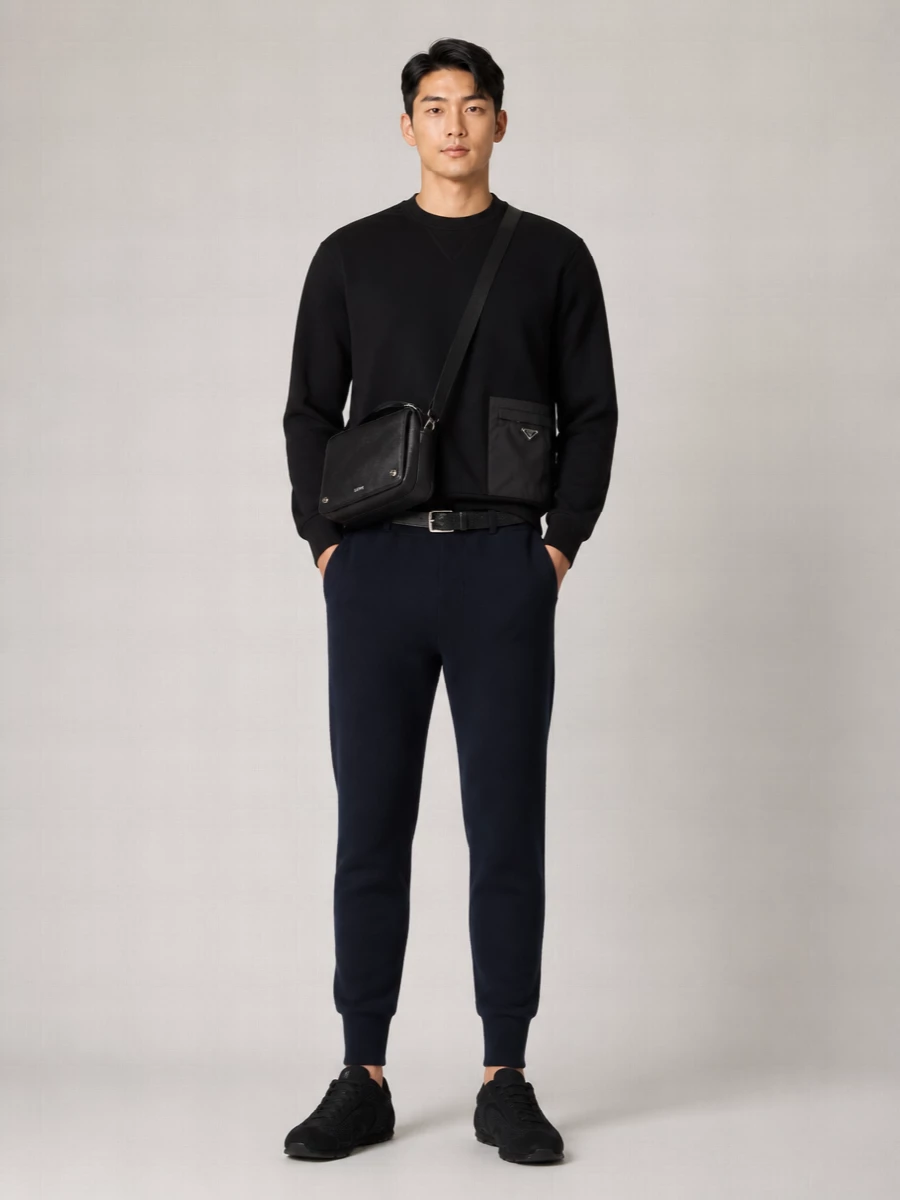 Prada Cashmere Ribbed Cuff Track Pants