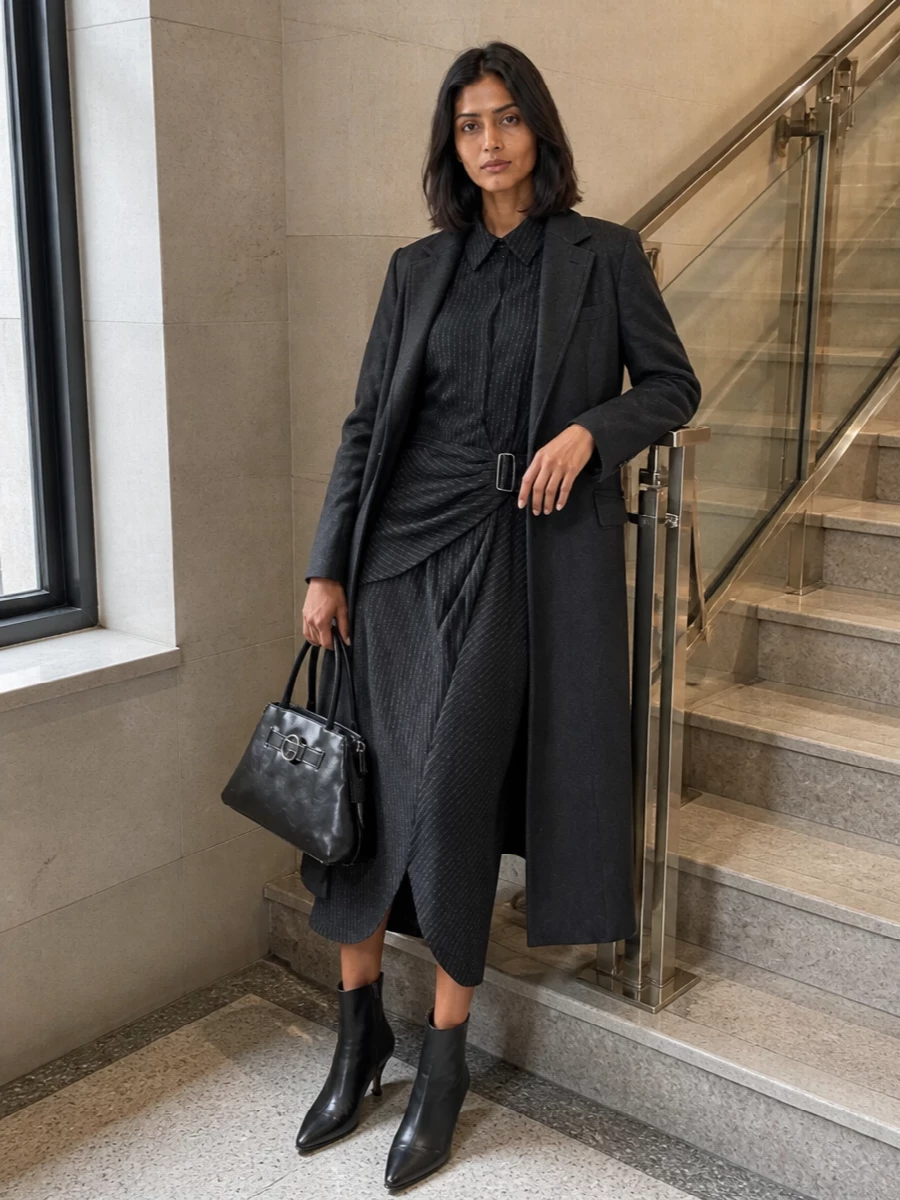 Tagliatore coat isabel marant pinstripe dress