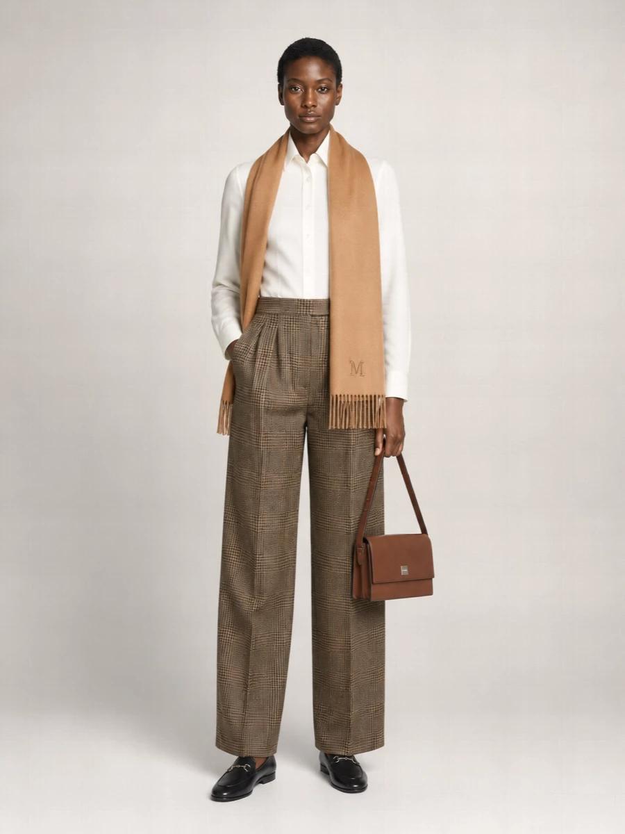 Max Mara Checked Wide-Leg Trousers