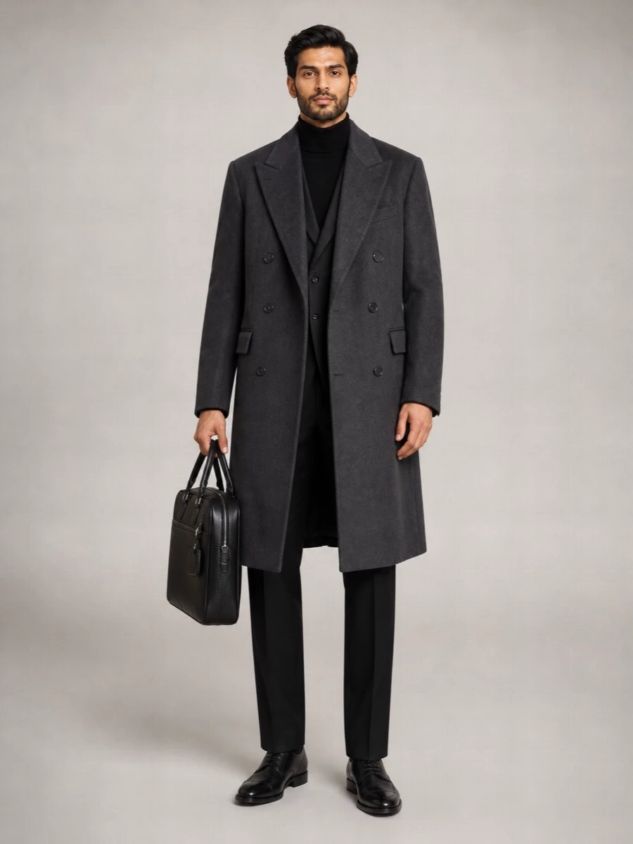 Lardini virgin wool double-breasted coat