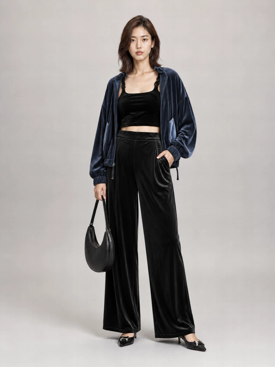 Emporio Armani Chenille Funnel Neck Oversized Jacket