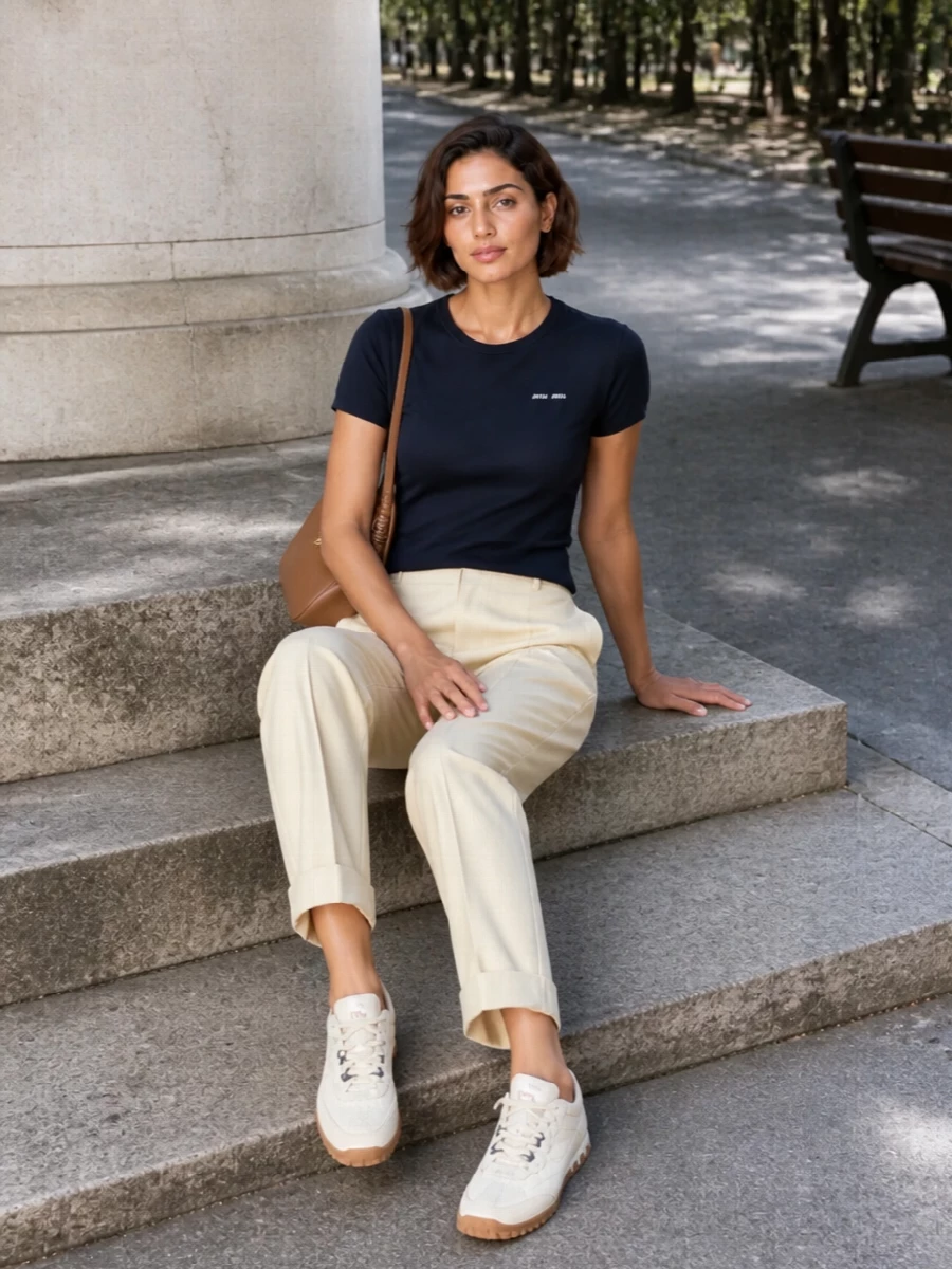 Prada trousers miu miu sneakers knit outfit