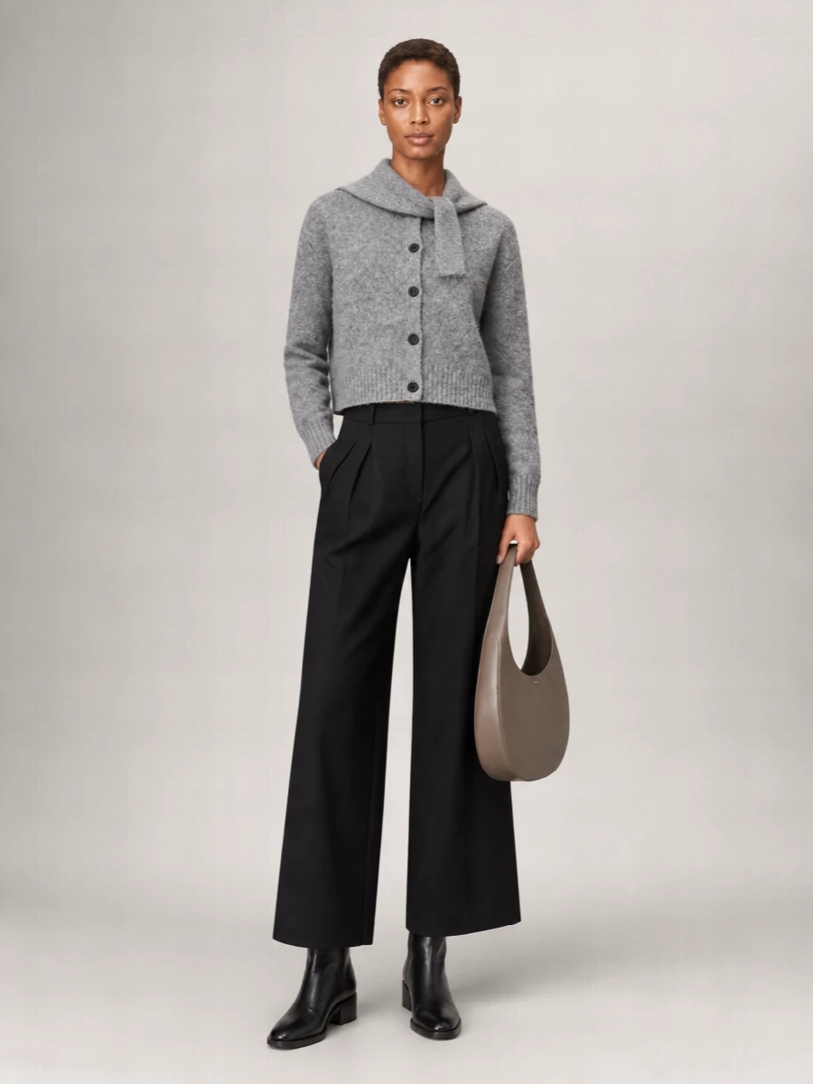 Loulou Studio ribbed wool yak-blend crew-neck cardigan
