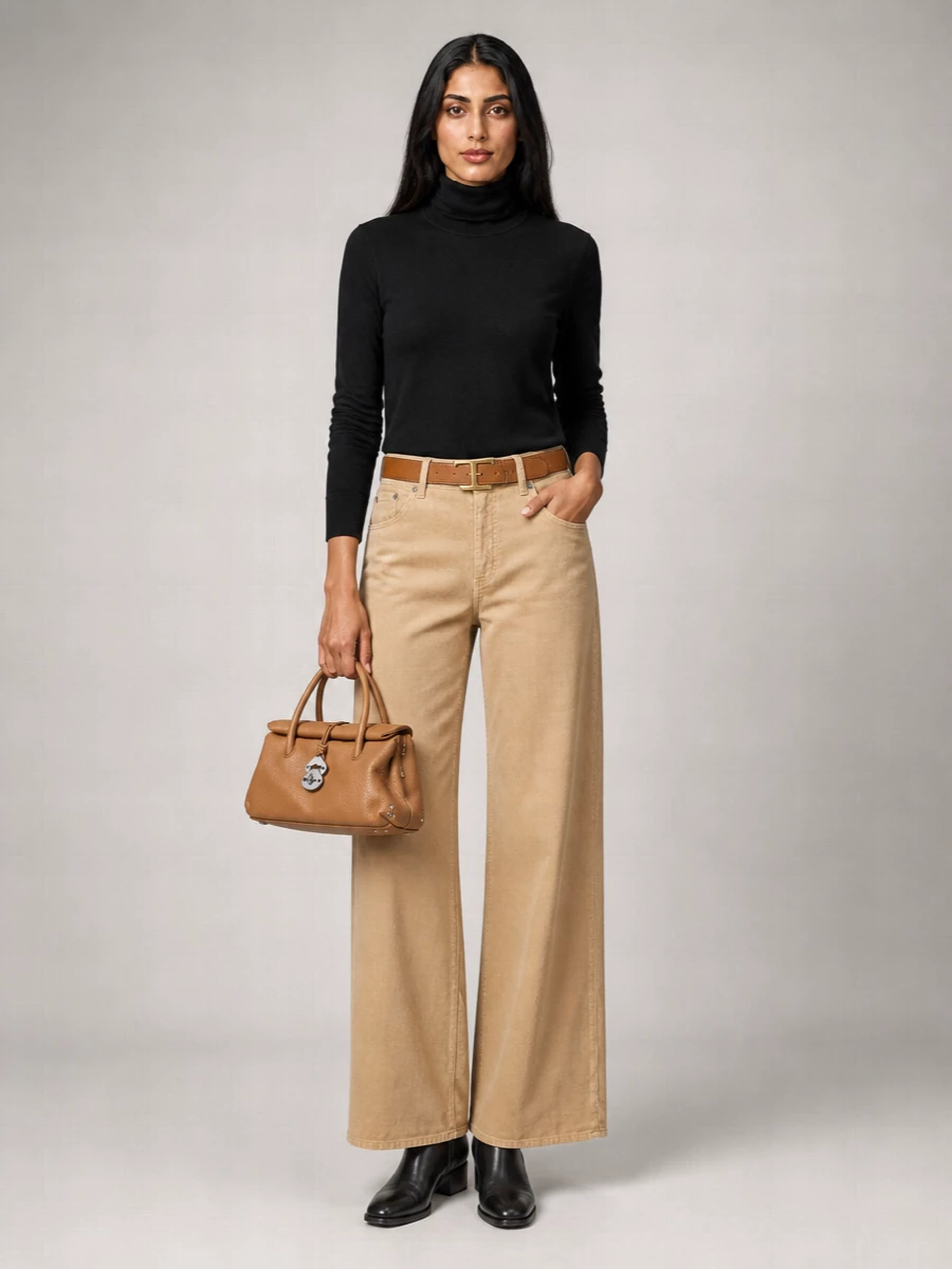 Dondup Velvet-Effect Wide-Leg Jeans