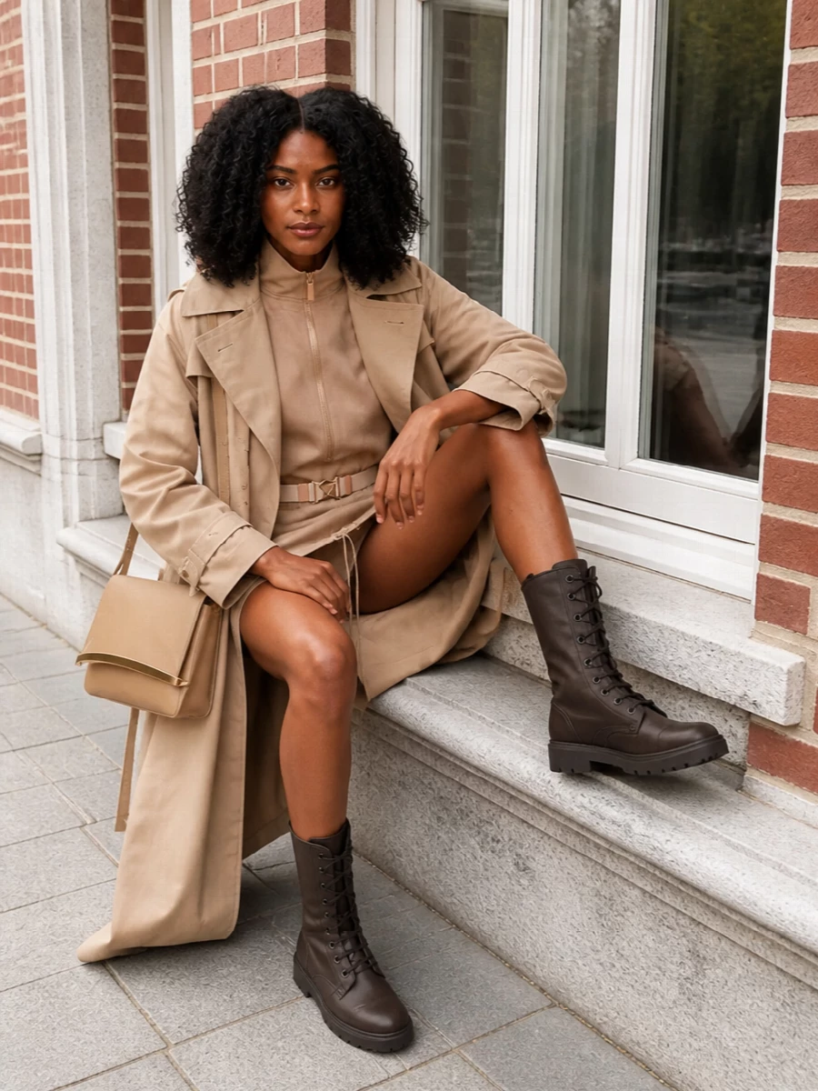 Moschino trench prada dress tods boots