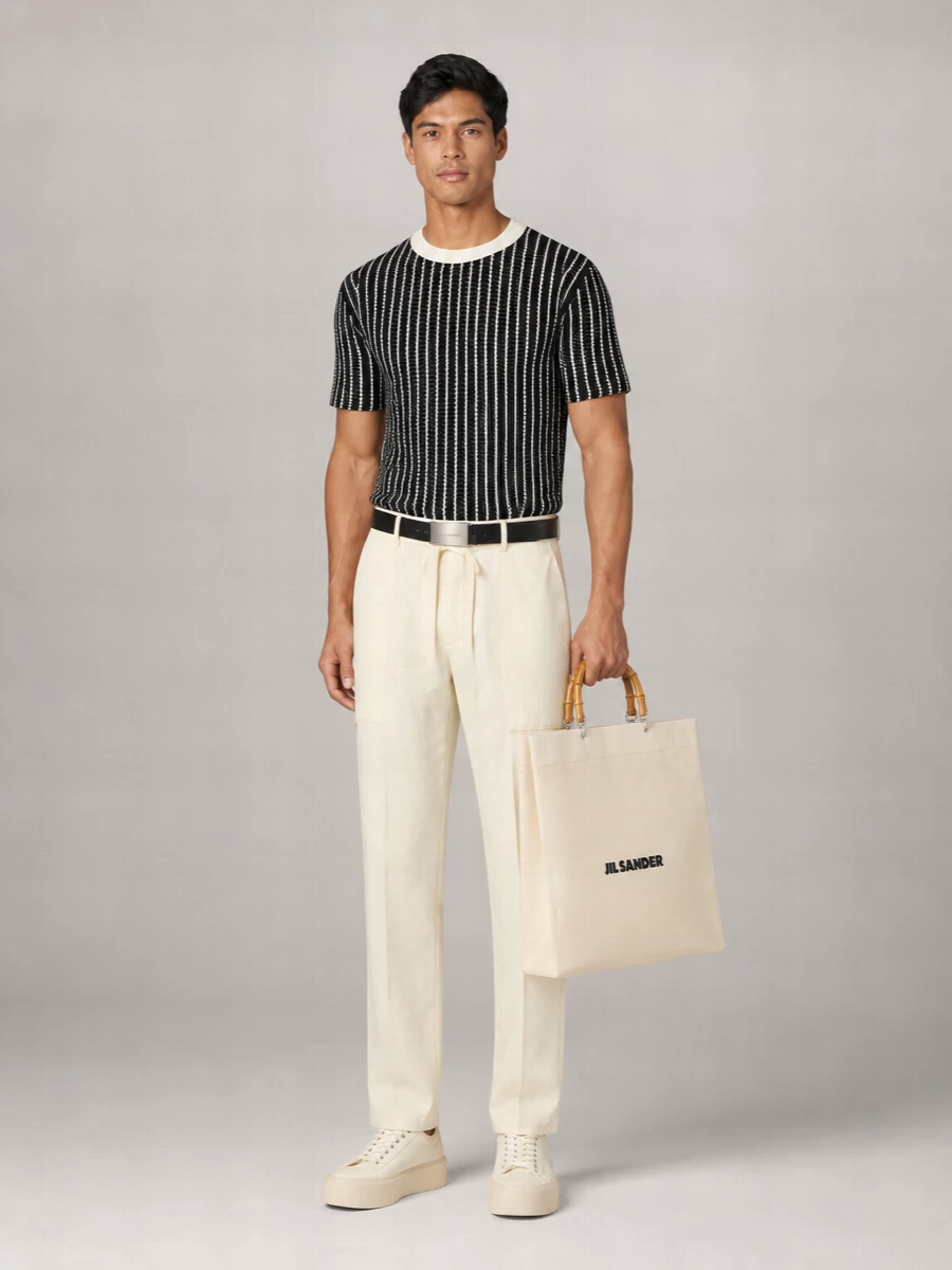 Jil Sander Cotton Crochet T-Shirt