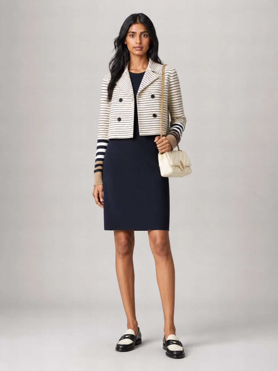 S Max Mara Striped Double-Breasted Jacket
