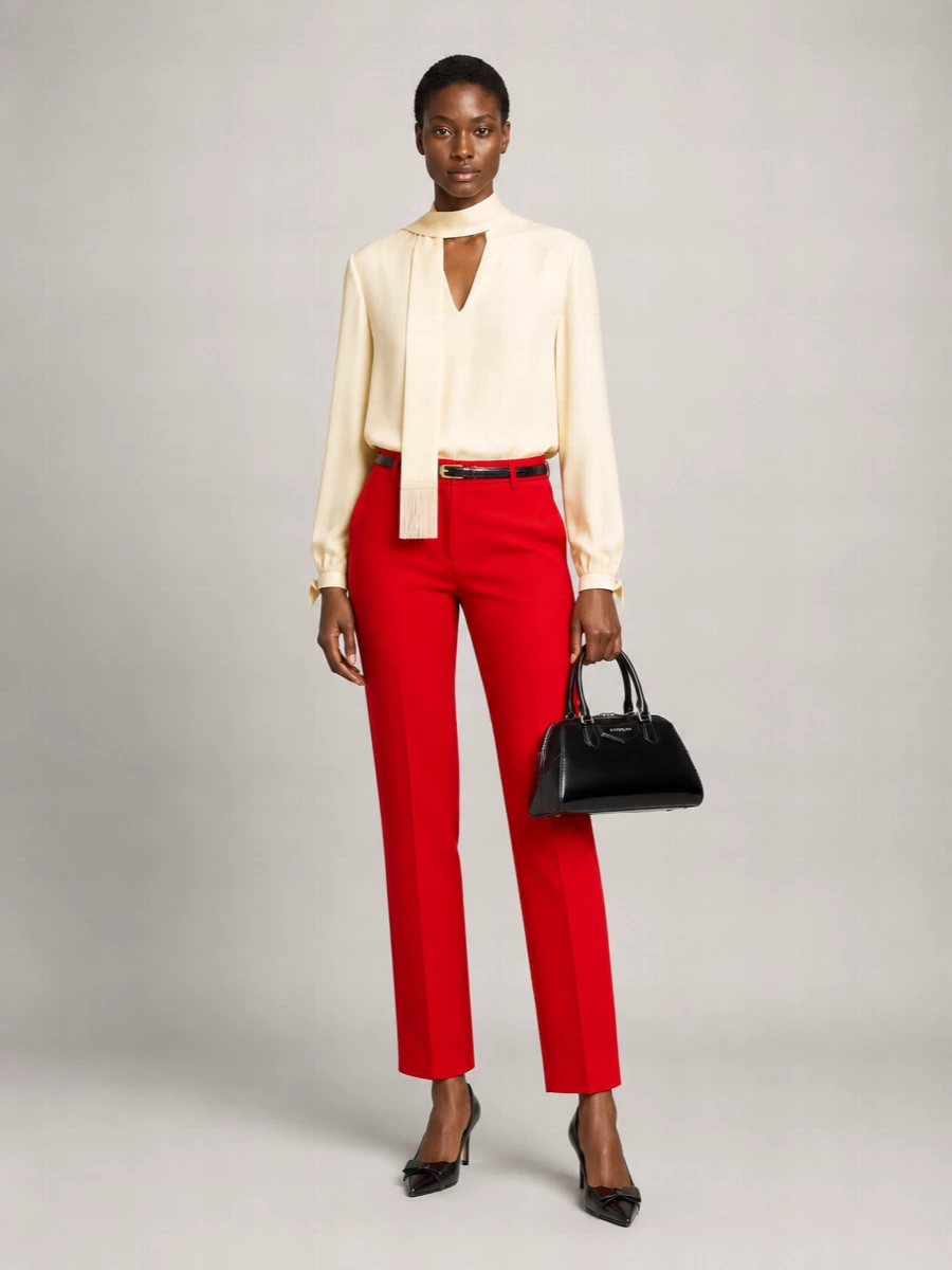 Valentino Garavani Silk Straight-Leg Trousers