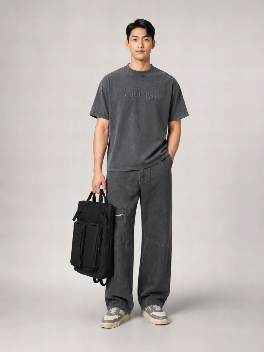 Represent Cotton Relaxed-Fit Embroidered Logo T-Shirt