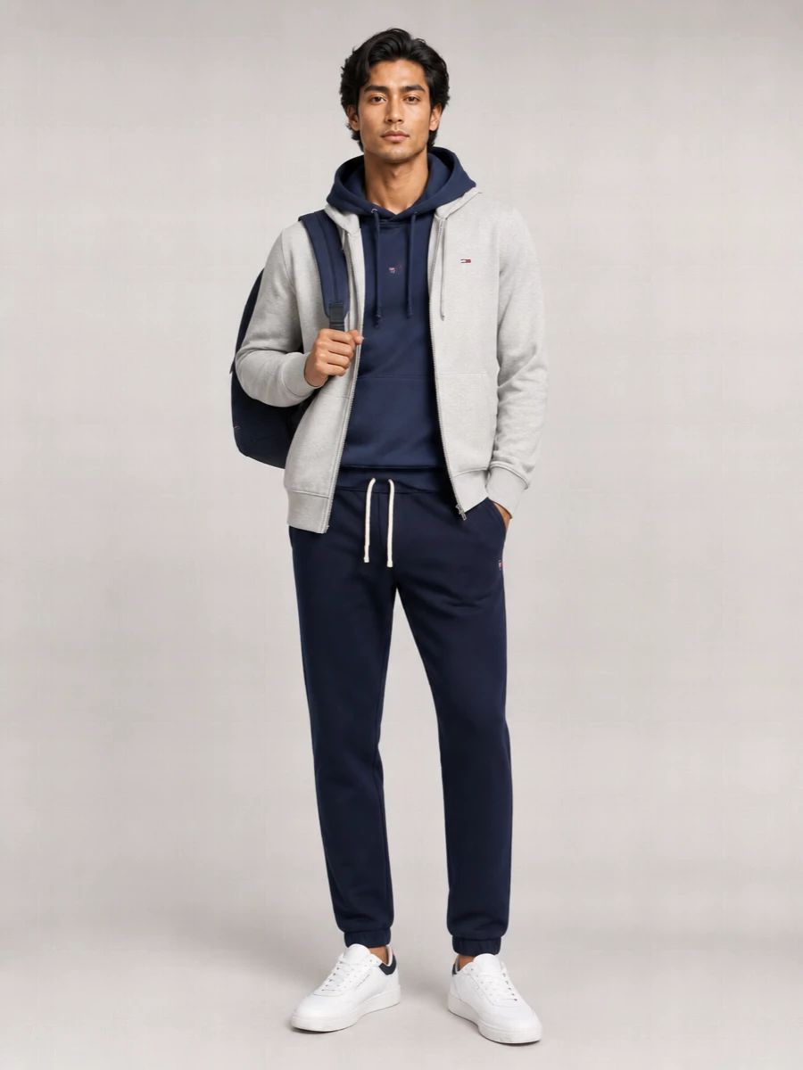 Tommy Hilfiger Cotton Blend Zip Up Hoodie